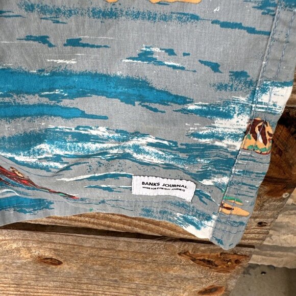 Banks Journal Mens Sz 38 Blue Board 5" Shorts Surf Short Trunks - Picture 3 of 9